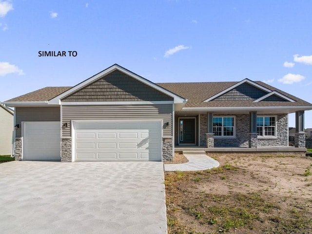 craftsman-style home featuring a garage