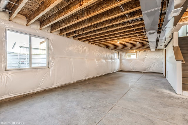 basement with a wealth of natural light