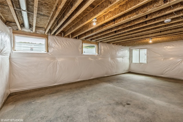 basement with plenty of natural light