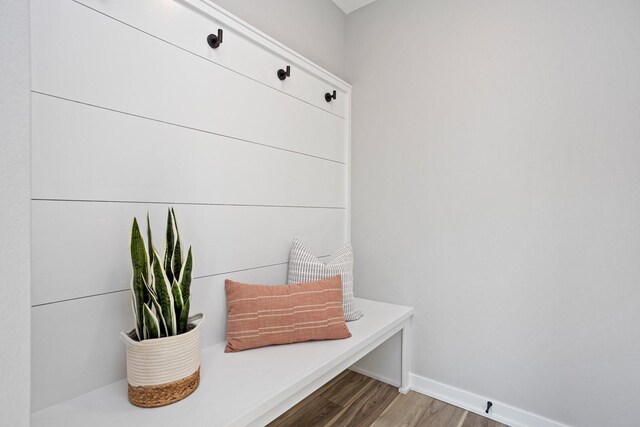 2720 Fleur Dr Unit 14, Des Moines, IA 50321 - mudroom with wood finished floors and baseboards