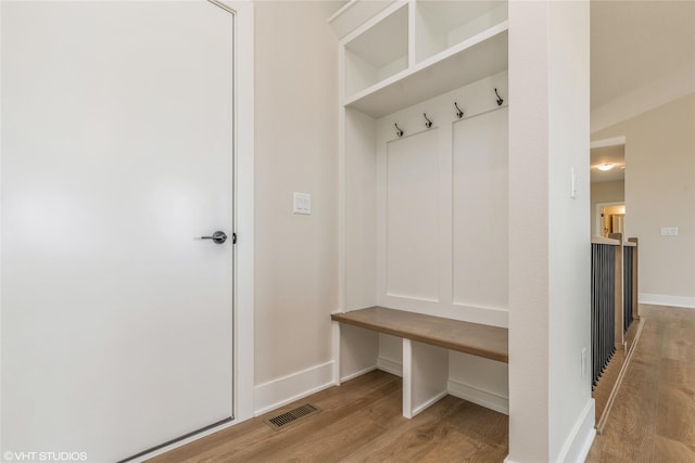 mudroom featuring light hardwood / wood-style flooring