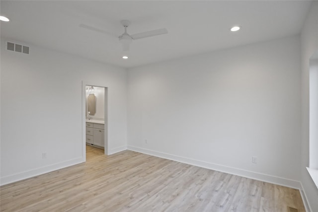 1773 Highland Cir SW, Altoona, IA 50009 - unfurnished room featuring ceiling fan, light wood-style flooring, recessed lighting, and baseboards