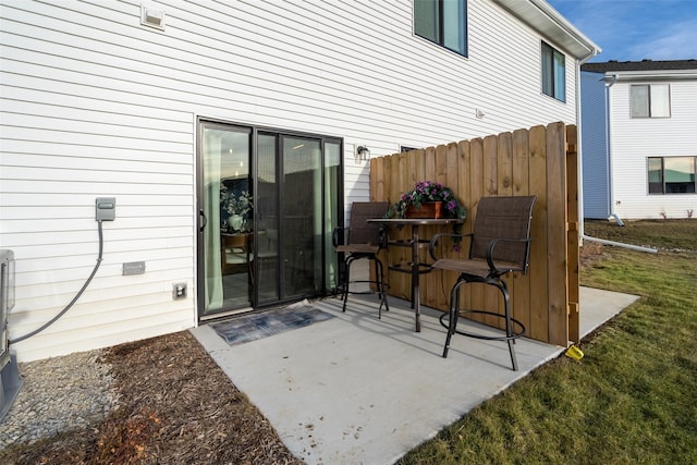 view of patio with exterior bar