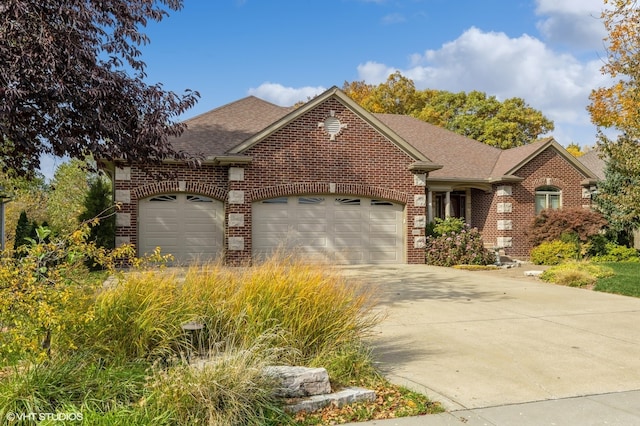 view of front of house with a garage