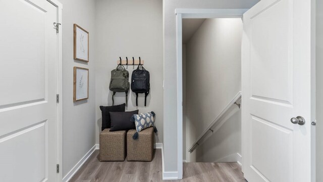 interior space with light hardwood / wood-style floors