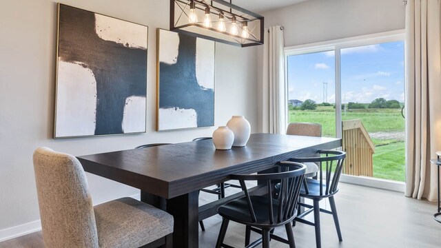 dining area featuring hardwood / wood-style flooring