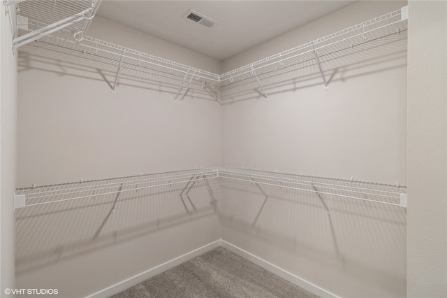 spacious closet with carpet flooring