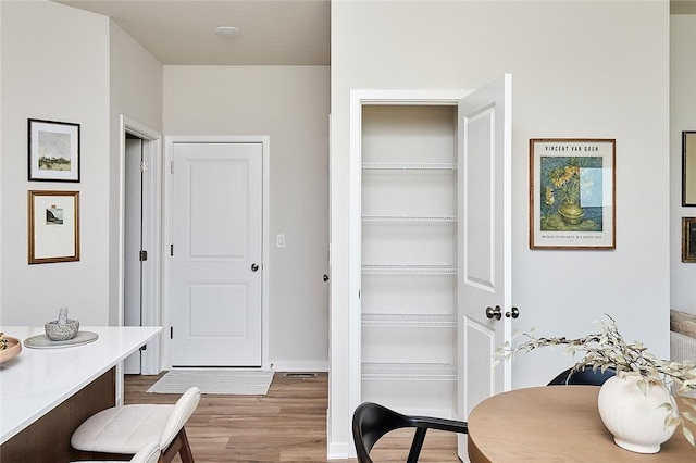 interior space with wood-type flooring