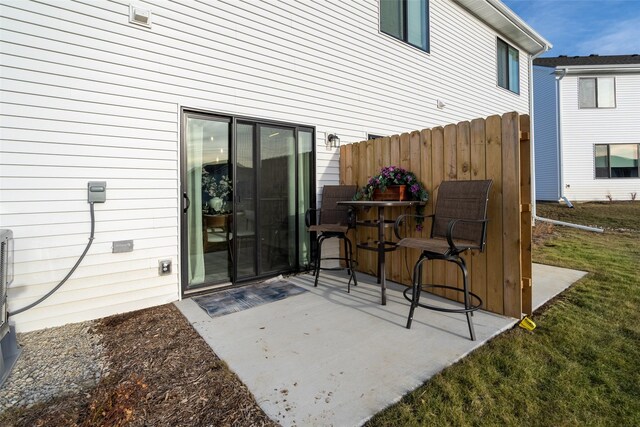 view of patio / terrace featuring an outdoor bar