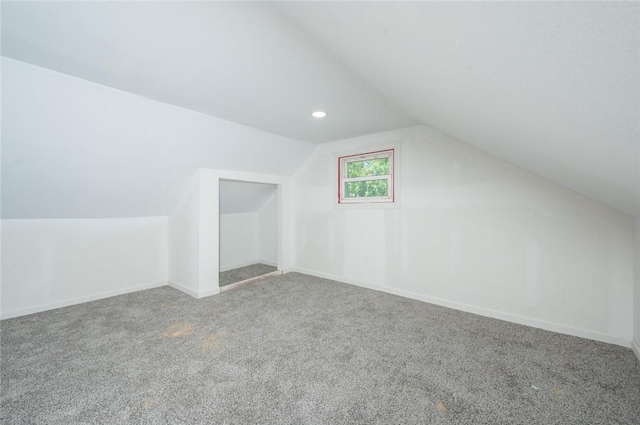 1613 York St, Des Moines, IA 50316 - bonus room featuring vaulted ceiling, carpet floors, and recessed lighting