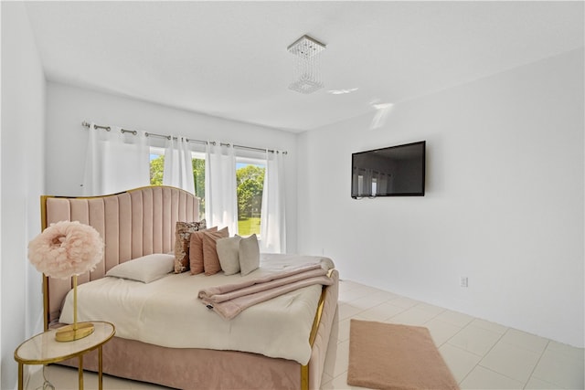 bedroom with tile flooring