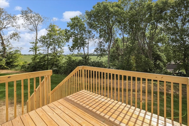 deck with a lawn