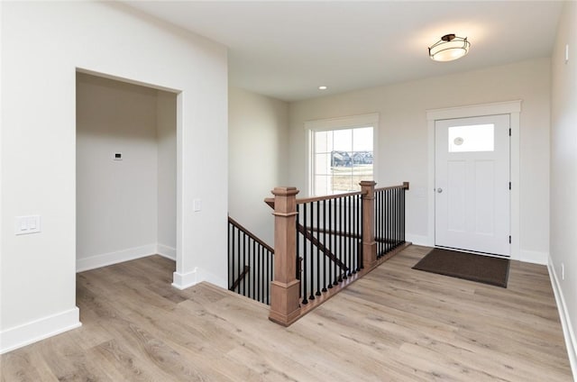 foyer featuring light hardwood / wood-style floors