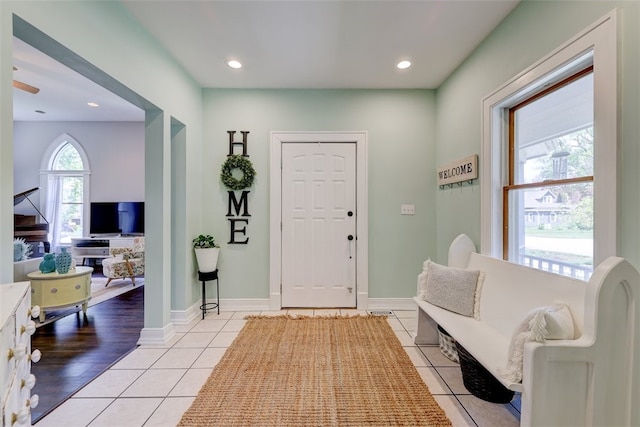 view of tiled entrance foyer