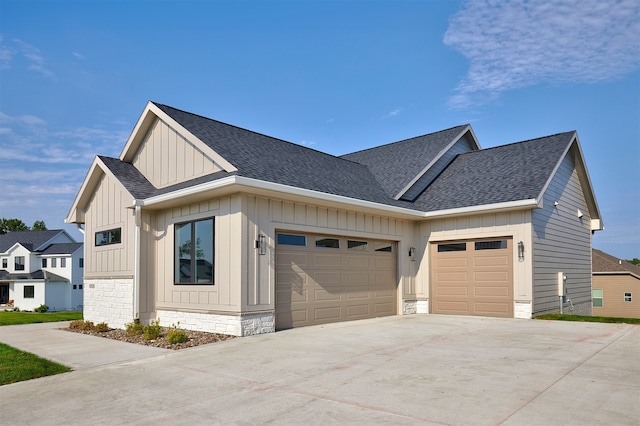 view of front of house with a garage