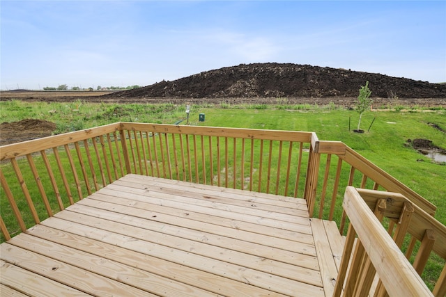 1355 Locust St, Waukee, IA 50263 - wooden deck with a yard and a mountain view