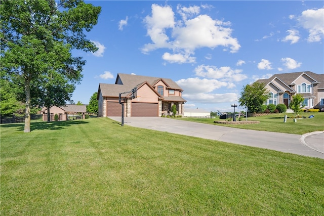 view of front facade with a front yard