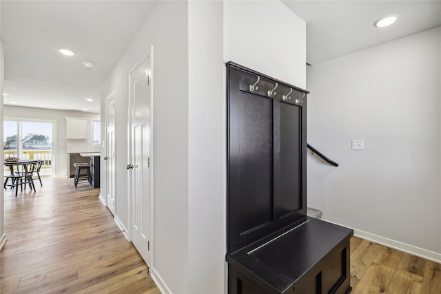 hall featuring light hardwood / wood-style floors