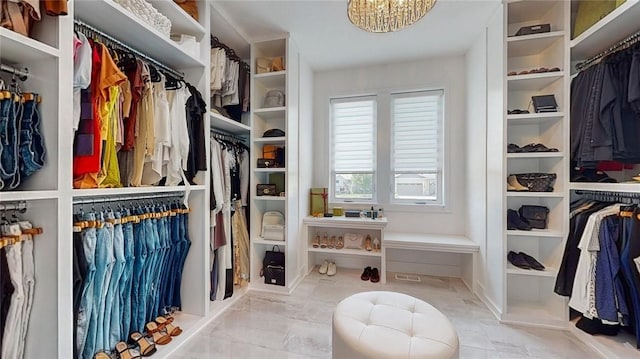 view of walk in closet