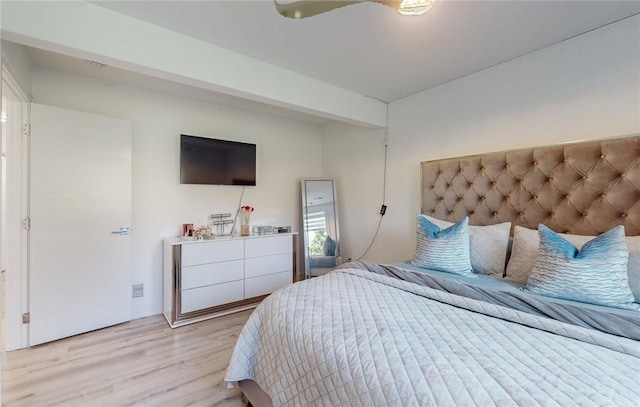 bedroom with light wood-type flooring