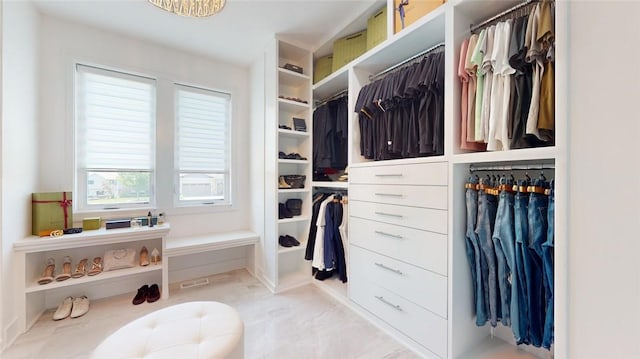 view of walk in closet