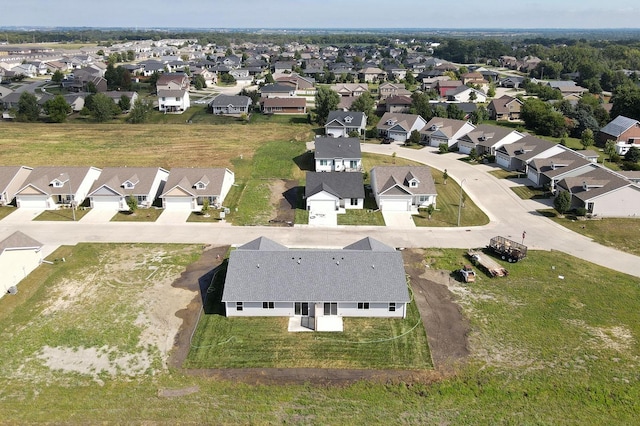 aerial view with a residential view