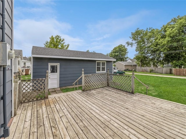 deck with a lawn