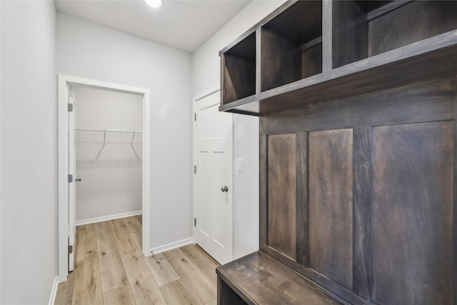 mudroom with light wood-type flooring