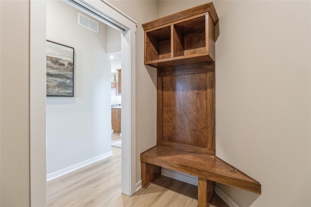 mudroom with light wood-type flooring