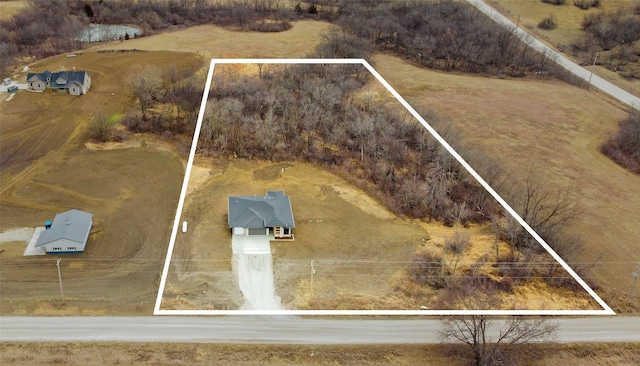 aerial view with a rural view