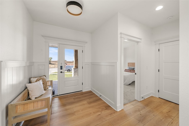 foyer featuring light hardwood / wood-style floors