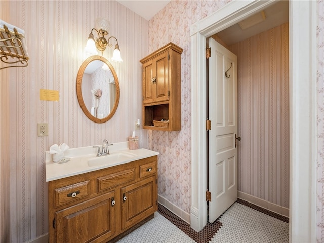 bathroom featuring tile patterned floors and vanity