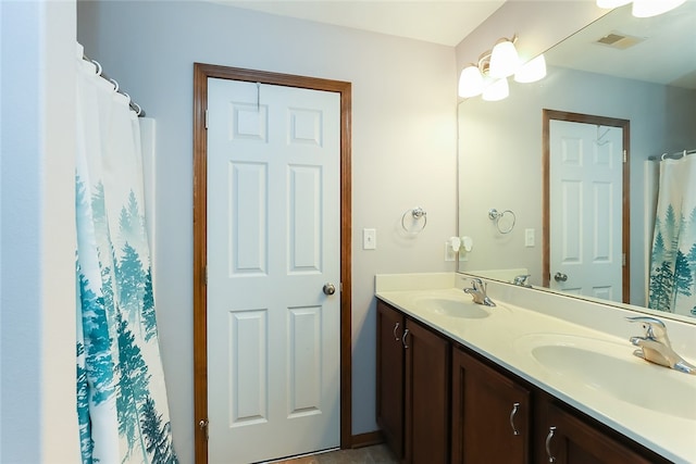 bathroom with double sink vanity