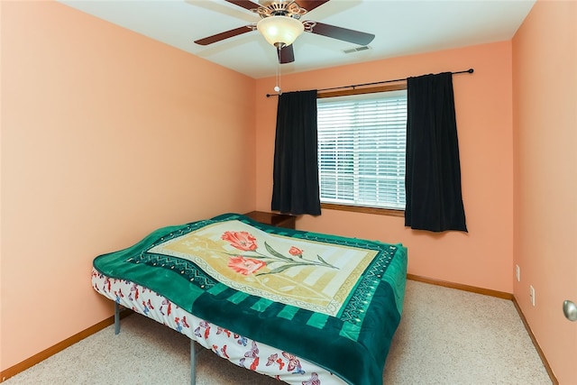 bedroom featuring ceiling fan