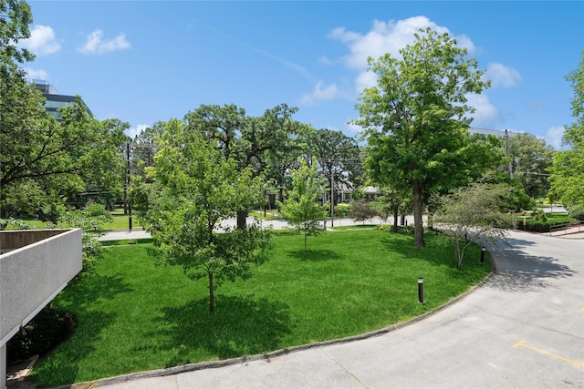 view of home's community featuring a lawn