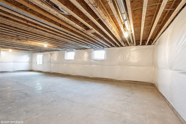 basement with a wealth of natural light