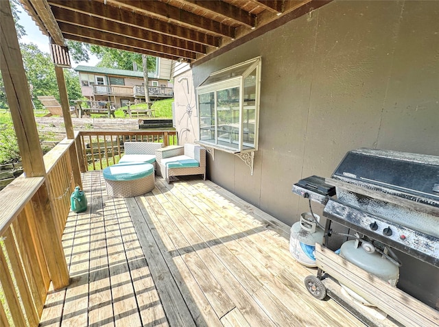 1126 Lakeshore Dr, Brooklyn, IA 52211 - wooden terrace with a grill