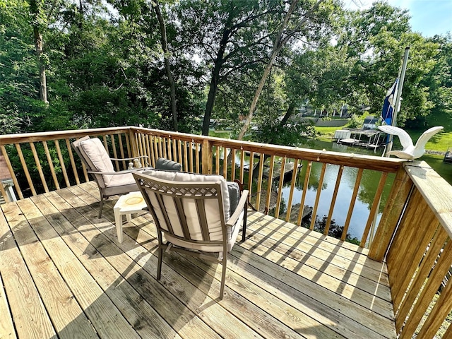 1126 Lakeshore Dr, Brooklyn, IA 52211 - wooden deck featuring a water view and view of scattered trees
