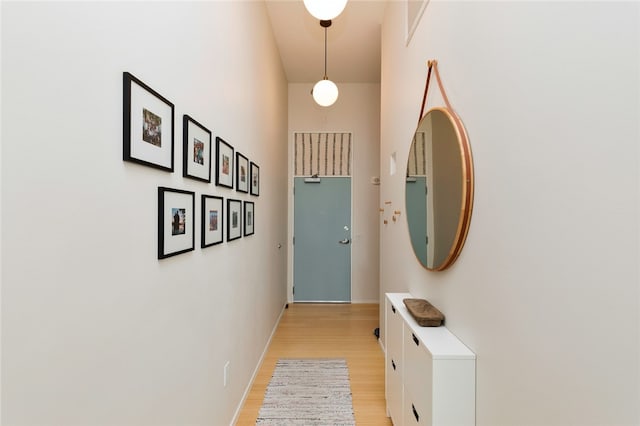 doorway to outside featuring light hardwood / wood-style floors