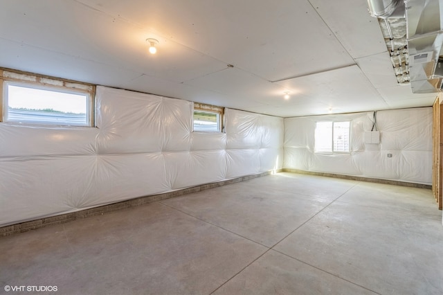 basement with plenty of natural light