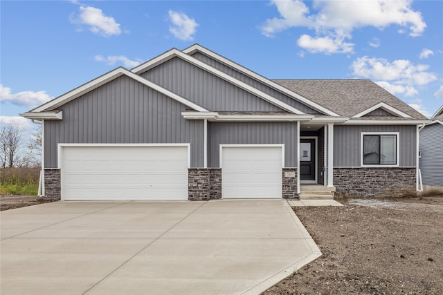 craftsman inspired home with a garage