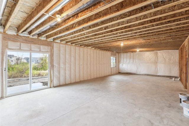 basement with a wealth of natural light