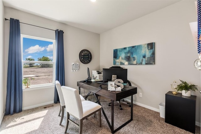 office area with carpet floors