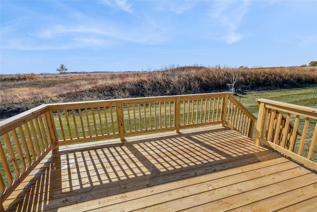 deck featuring a rural view