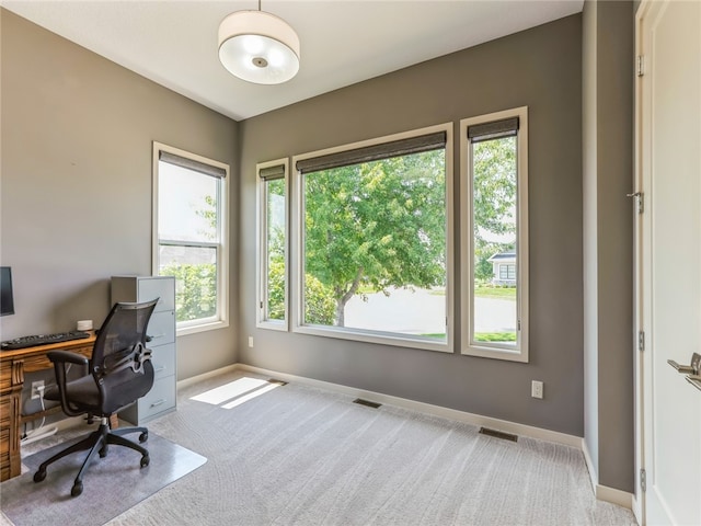 view of carpeted office