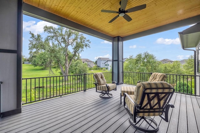 deck featuring ceiling fan