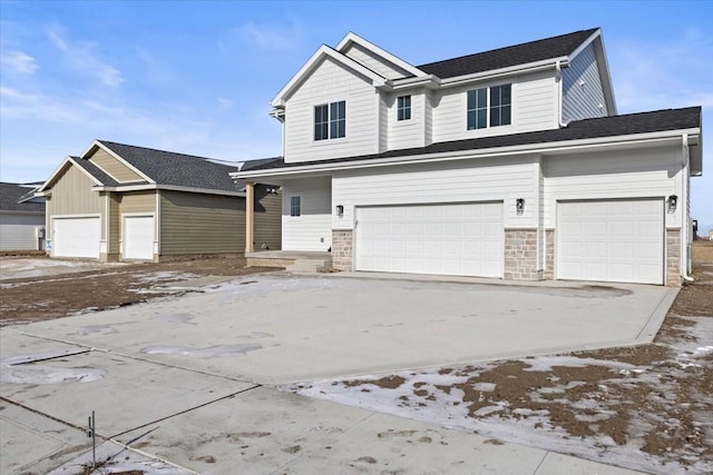 view of front property with a garage