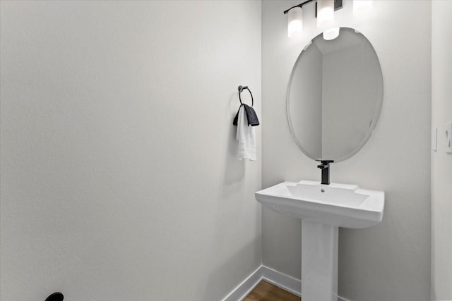 bathroom featuring hardwood / wood-style floors