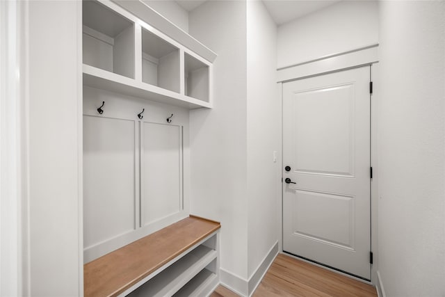 mudroom featuring light wood-type flooring