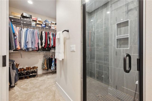 bathroom featuring walk in shower